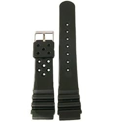 Watch Band Replacement Rubber Plastic Black To Fit Dive Watch 22mm
