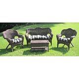 Monaco Outdoor Wicker Patio Settee Set Finish