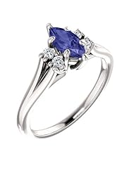 14K White Gold 8.00x4.00mm Marquise Cut Tanzanite and Diamond Ring -- LIFETIME WARRANTY