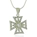 maltese14  - TrendToGo Sterling Silver CZ Maltese Cross Pendant