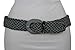 TFJ Women Fashion Braided Fabric Belt Waist Hip Casual Gray Black S M