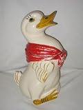 Vintage 1930's-1940's Pottery Duck Cookie Jar