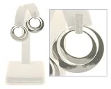 double geometric circle hoop white gold earrings (14K gold)