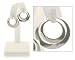 Jewelry : double geometric circle hoop white gold earrings (14K gold)