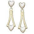 14K Yellow Gold Dangling Heart Fashion Earrings