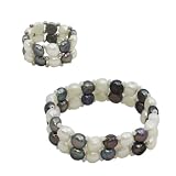 Black & White Freshwater Pearl Bracelet & Ring Set