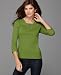 Jones New York Signature Top, Three Quarter Sleeve with Lace Inset