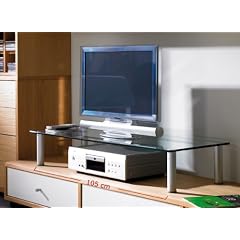 VCM TV-M�bel Wohnwand - Glasausatz Felino, Alu / Glas