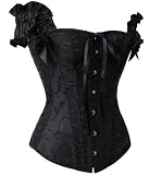 Corset Buy Elegant I Black Polyester Overbust Corset With Shoulder Straps