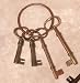 Metal Skeleton Keys - Copper Stage Theatre Prop Western Decor