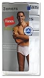 Mens Hanes 3 Pair Classics Cotton Briefs White - 7764