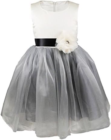 Girls Dresses Formal Gown Party Kids Wedding Fashion Organza Tulle Flower Sash
