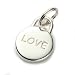 Sterling Silver Ruff & Tumbal solid double sided round charm PEACE/LOVE in collectable box