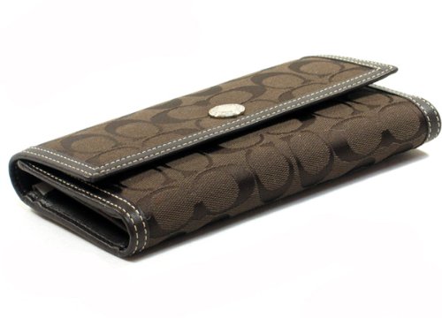 Coach Hamptons Signature Checkbook Wallet Purse 42986