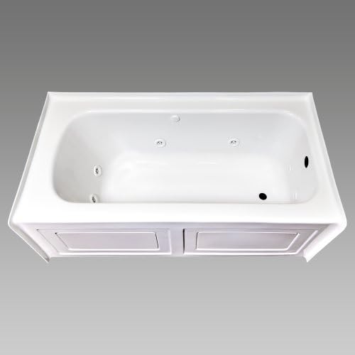 White Estora Acrylic Whirlpool Bathtub from the Davies Collection 72 x 36 x 21.25