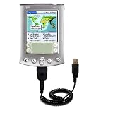 Coiled Power Hot Sync and Charge USB Data Cable w/ Tip Exchange for the PalmOne m515 - Gomadic Brand