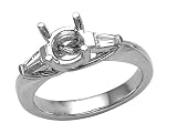 0.25 (1/4) cttw Baguette Diamonds Engagement Ring LIFETIME WARRANTY