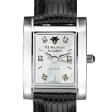 West Point Women's Swiss Watch - Mother of Pearl Quad with Diamond Dial and Leather Strap by M.LaHart