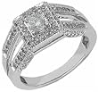 14K White Gold Stylish Pre Set Diamond Engagement Ring