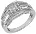 14K White Gold Stylish Pre Set Diamond Engagement Ring