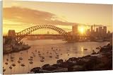 SYDNEY HARBOUR BRIDGE AT SUNRISE - Official Canvas 20x16 (51x40cm) by Rex Features