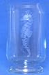 Individually Hand Etched Seahorse Medium Glass Candle Shade 8"H Set / 2