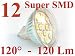 12 SMD LED Strahler MR16 120° Warm Weiss Spot Leuchtmittel MR-16 GU5.3 12V Niedervolt Warmweiß Superhell