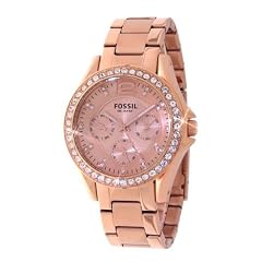 Fossil Damen-Multifunktionsuhr Dress rotgold ES2811