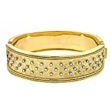 18k Yellow Gold Fancy Design 0.65ct Diamond Bangle - 7 Inch