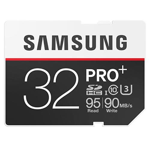 Samsung PRO+ 32GB Class 10 U3 UHS-1 SDHC Memory Card for Digital Camera, DSLR, Camcorder, Laptop, Up to 95MB/s Read, Up to 90MB/s Write Speed