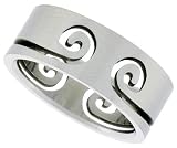 Surgical Steel 5/16 (8mm) Flat Band with Swirl Cut Out