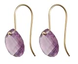 14k Yellow Gold Amethyst Dangle Earrings