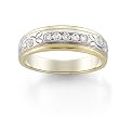 14K Two-Tone Gold Diamond Wedding Band Duo - Gent's Ring
