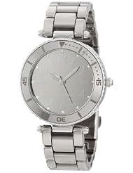 Anne Klein Womens 10/9983TMTC Swarovski Crystal Accented Titanium-Tone Ceramic Bracelet Watch