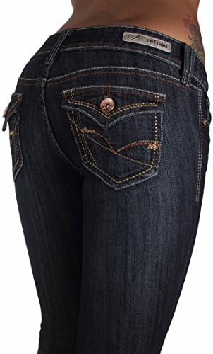 EF1378 -The Knockout by Refuge, Premium Boot Leg Jeans in Dark Blue Size 8