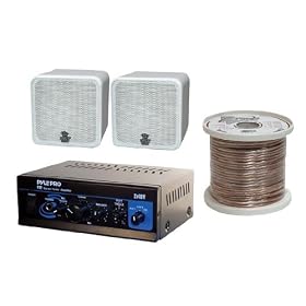 Pyle KTHA4WT 4'' 200 Watt White Mini Cube Bookshelf Speaker System