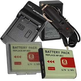 2Pcs Battery+Charger for Sony CyberShot DSC-HX5 DSC-N1 DSC-N2 DSC-T100 DSC-T20 DSC-W100 DSC-W110 DSC-W120 DSC-W130 DSC-W150 DSC-W170 DSC-W210 DSC-W220 DSC-W230 DSC-W290 DSC-W30 DSC-W300 DSC-W35 DSC-W40 DSC-W50 DSC-W55 DSC-W70 DSC-W80 DSC-W85 DSC-W