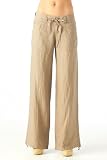 Womens 100% linen pants with drawstring waist