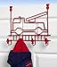 Fire Truck Over-the-Door 4-Hook Rack Red