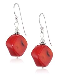 Barse "Basics" Red Bamboo Coral Drop Earrings