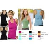 Racer Back Sheer Clingy Longer Length Yoga Tank