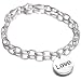 Sterling Silver LOVE Disc Charm on Rolo Chain Bracelet 7.5in