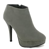 W83 New Womens Suede Platform Ankle Boots Sizes 3-8 Uk