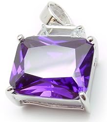 18K Gold Fill S.S. Jlo Amethyst CZ Pendant