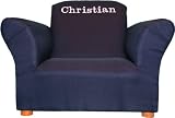 Personalized Upholstered Children Original Chair - Solid Navy