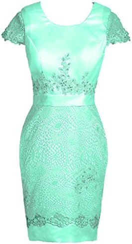 Dresstail Women's Lace Mother of the Bride Dress Formal Evening Gown Cap Sleeves Mint US 22 Plus