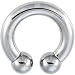 4 Gauge Steel Horseshoe Circular Barbell - 5/8 Inches 8mm Ball