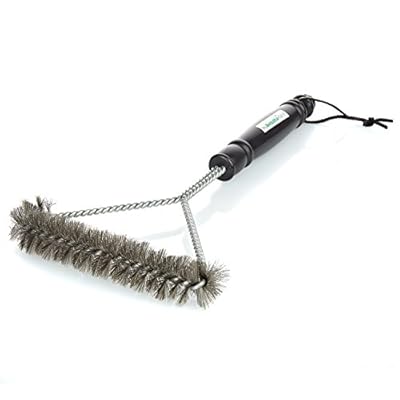 Premium Grill Brush - Ultimate BBQ Cleaning Utensil for Your Outdoor Cooking Grate - Best Small Heavy Duty Wire Tool Cleaner for Barbecue - Durable Stainless Steel Bristles and Ergonomic Handle