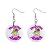 Shopping Addict Novelty Dangle Button Earrings Jewelry 1 inch Round 14006609