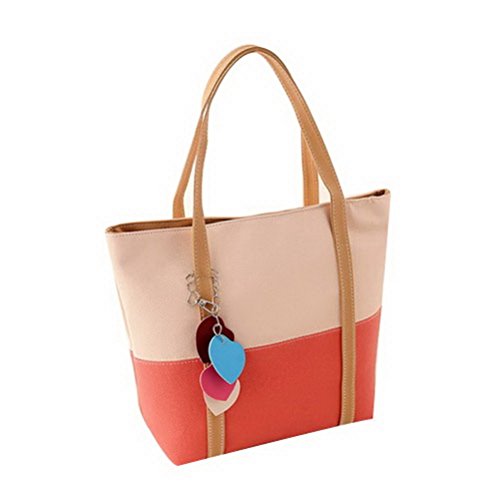 Meet Color Stylish Contrast Color Roomy Simple Casual Shoulder Tote Handbags